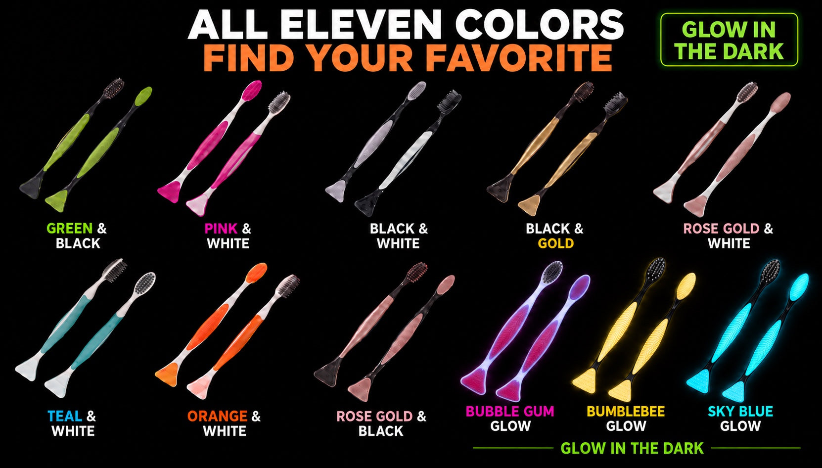 All eleven Thungy Brush colors — find your favorite