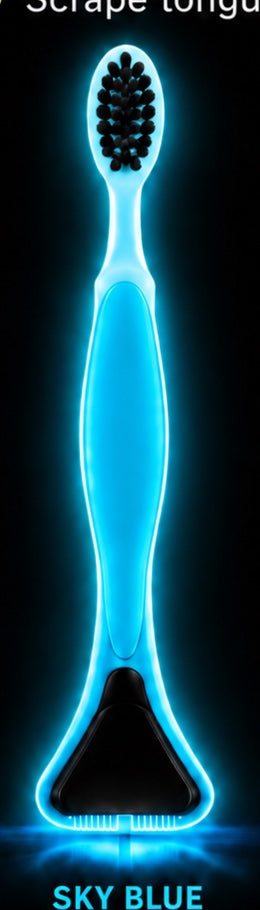 Thungy Sky Blue Glow toothbrush glowing in the dark